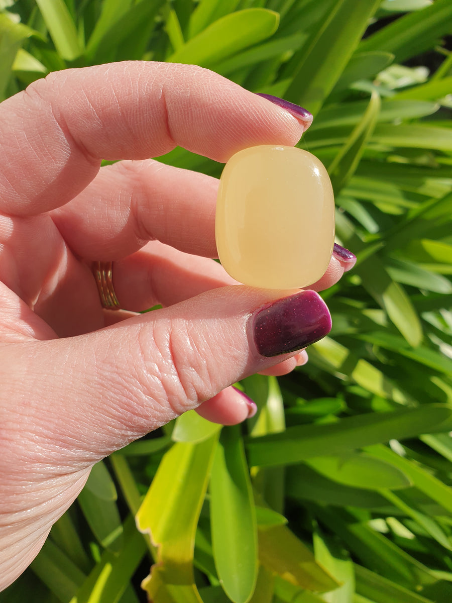 Champagne Calcite Tumbled Stone – Daughters And Co Crystals