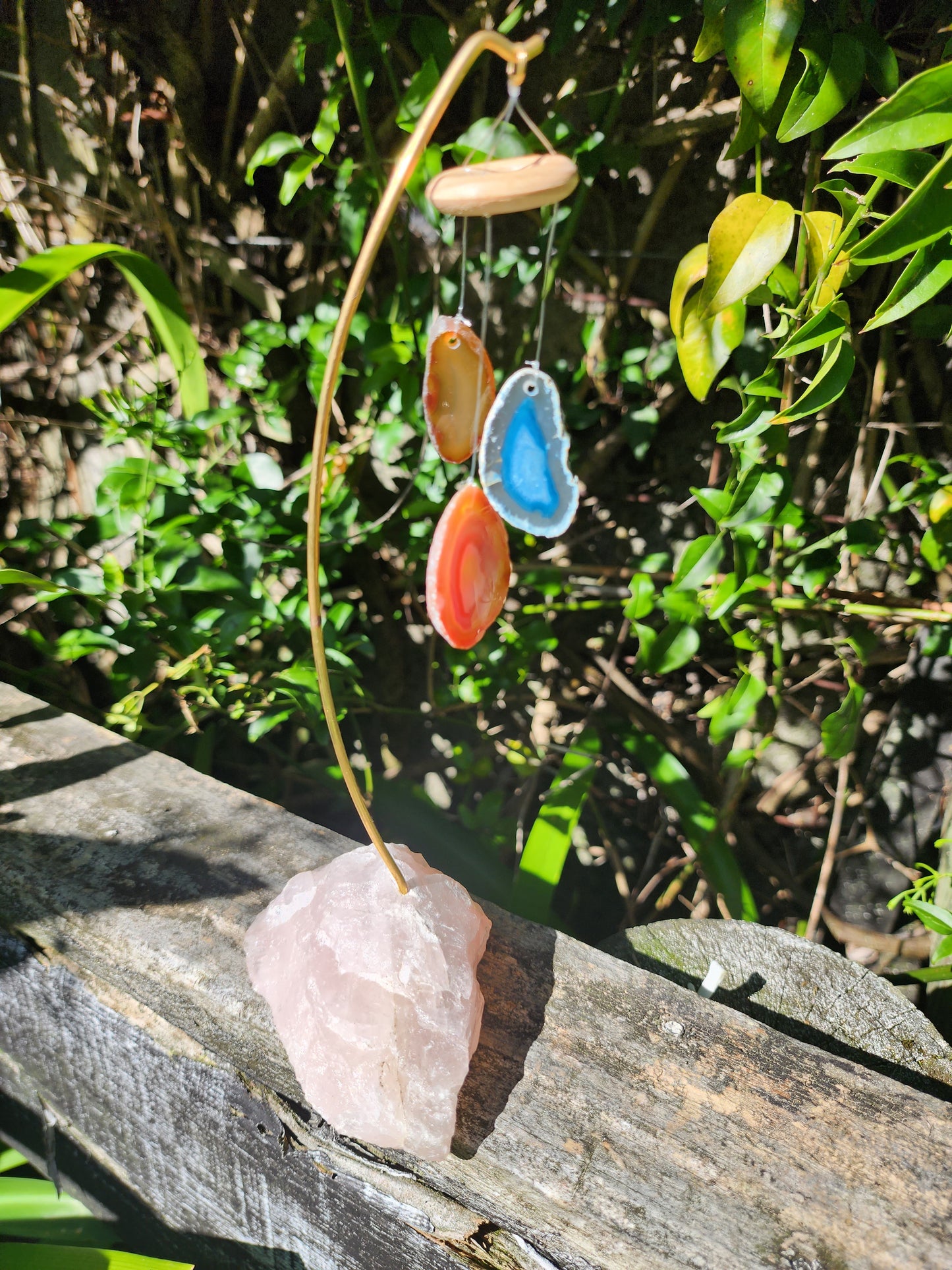 Rose Quartz & Agate Hanger