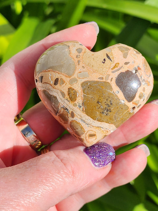 Leopardskin Jasper Heart