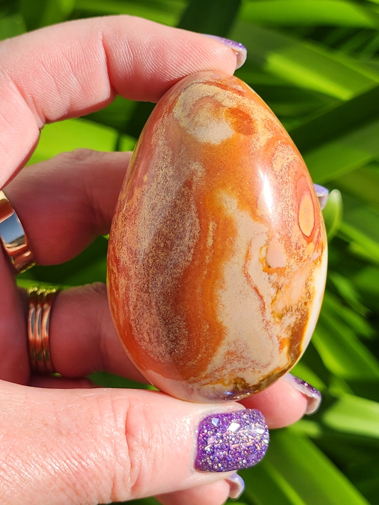 Polychrome Jasper Palm Stone C