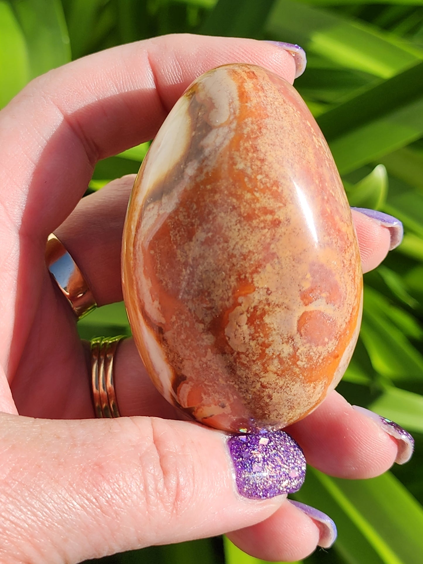 Polychrome Jasper Palm Stone C