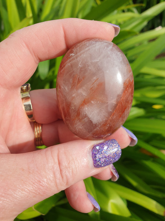 Fire Quartz Palm Stone H