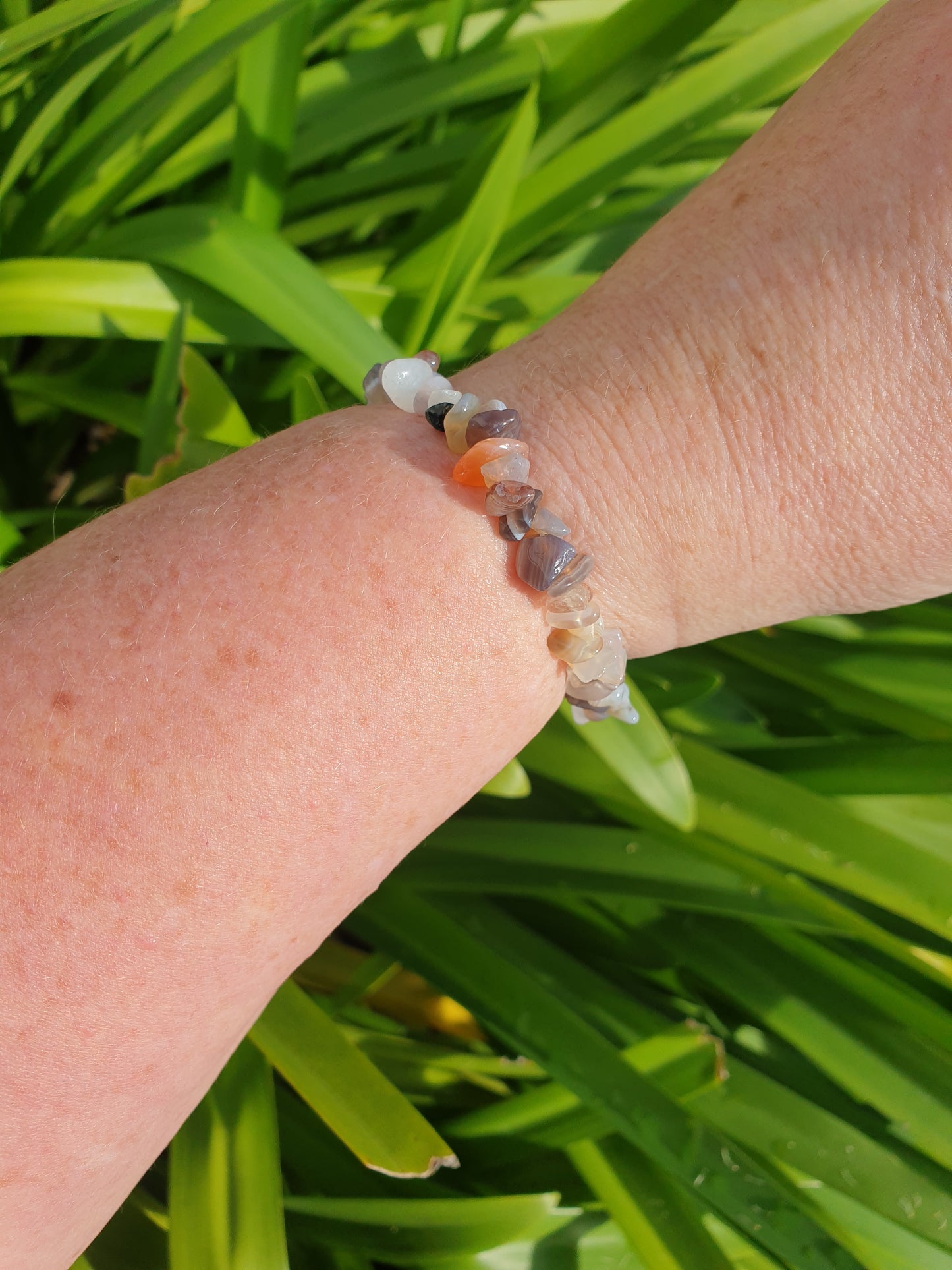 Botswana Agate Crystal Chip Bracelet