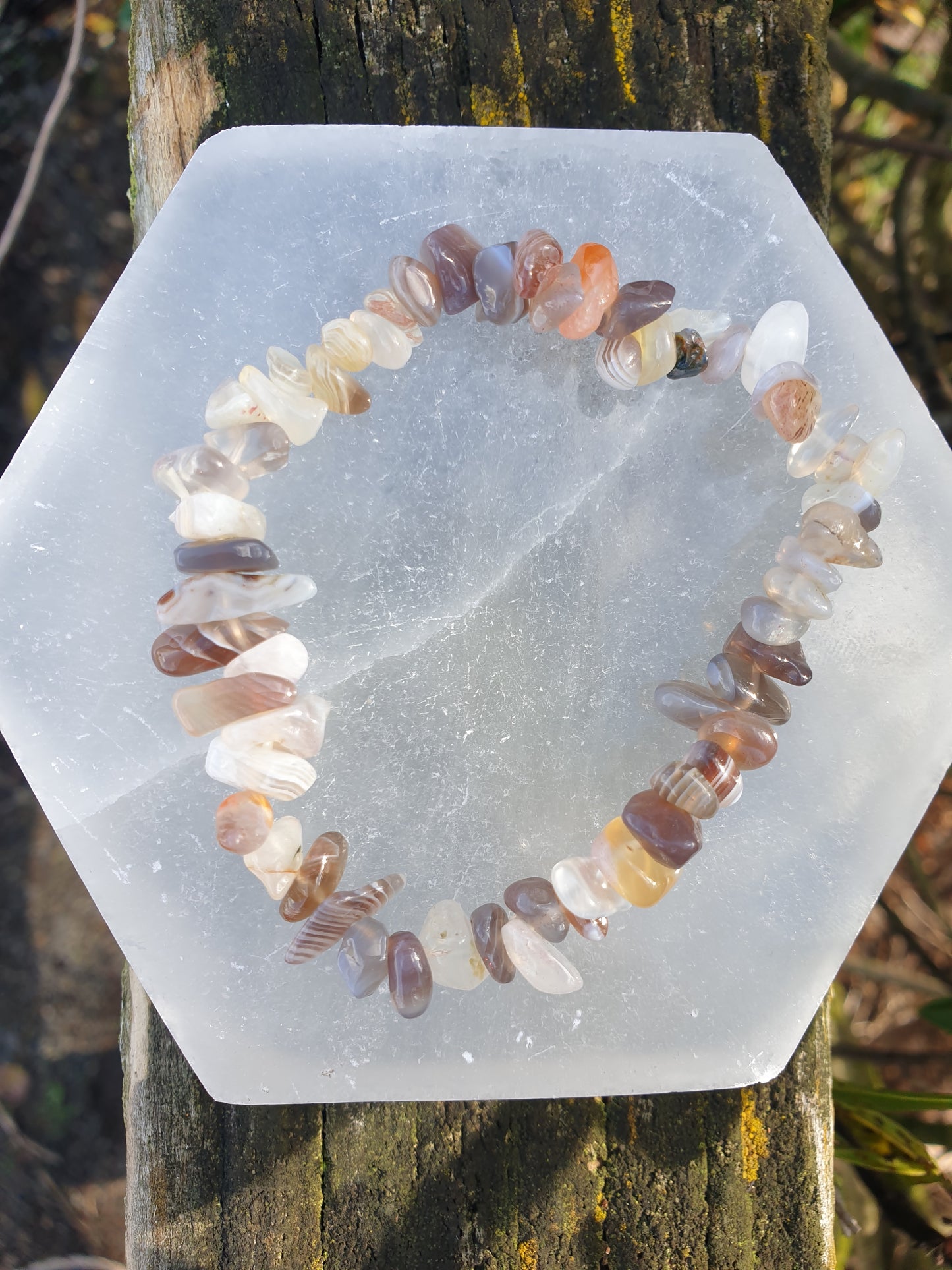 Botswana Agate Crystal Chip Bracelet