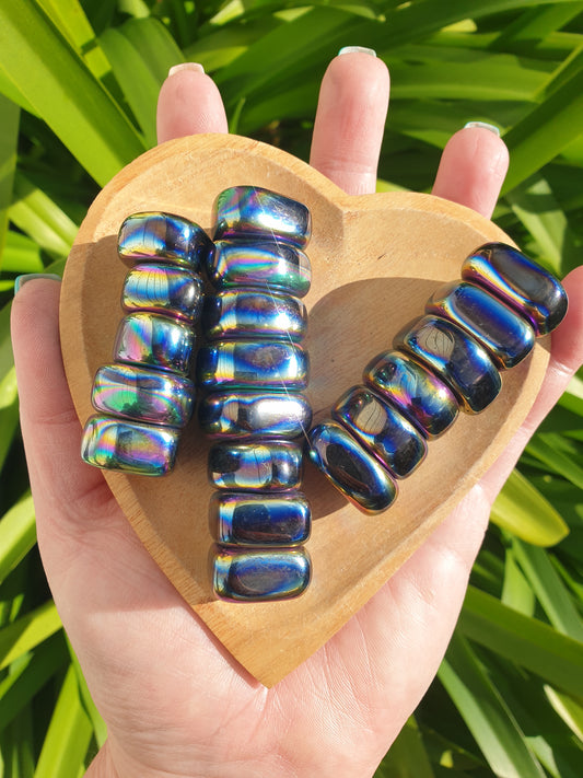 Magnetic Rainbow Hematite Tumbled Stone