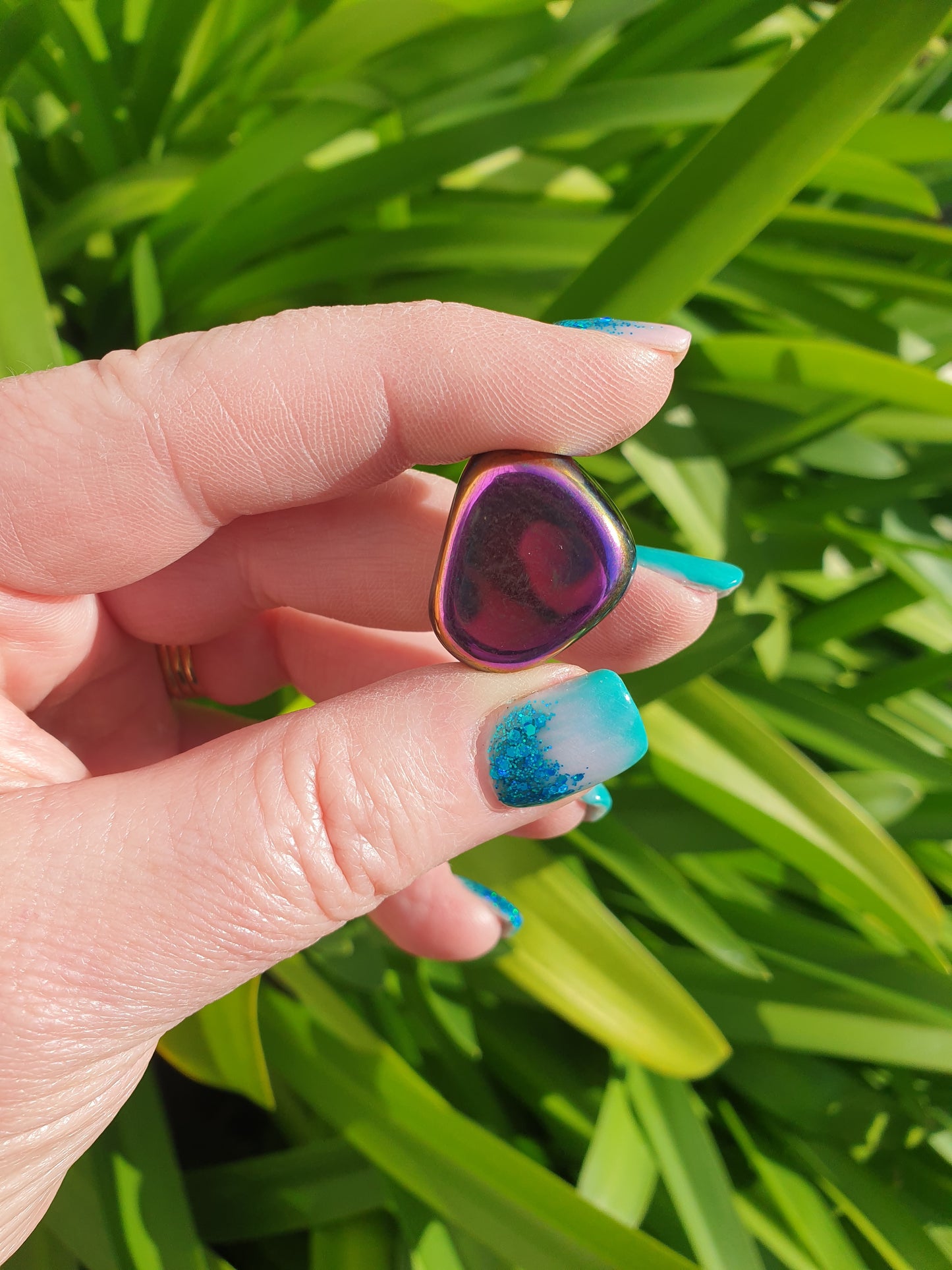 Magnetic Rainbow Hematite Tumbled Stone