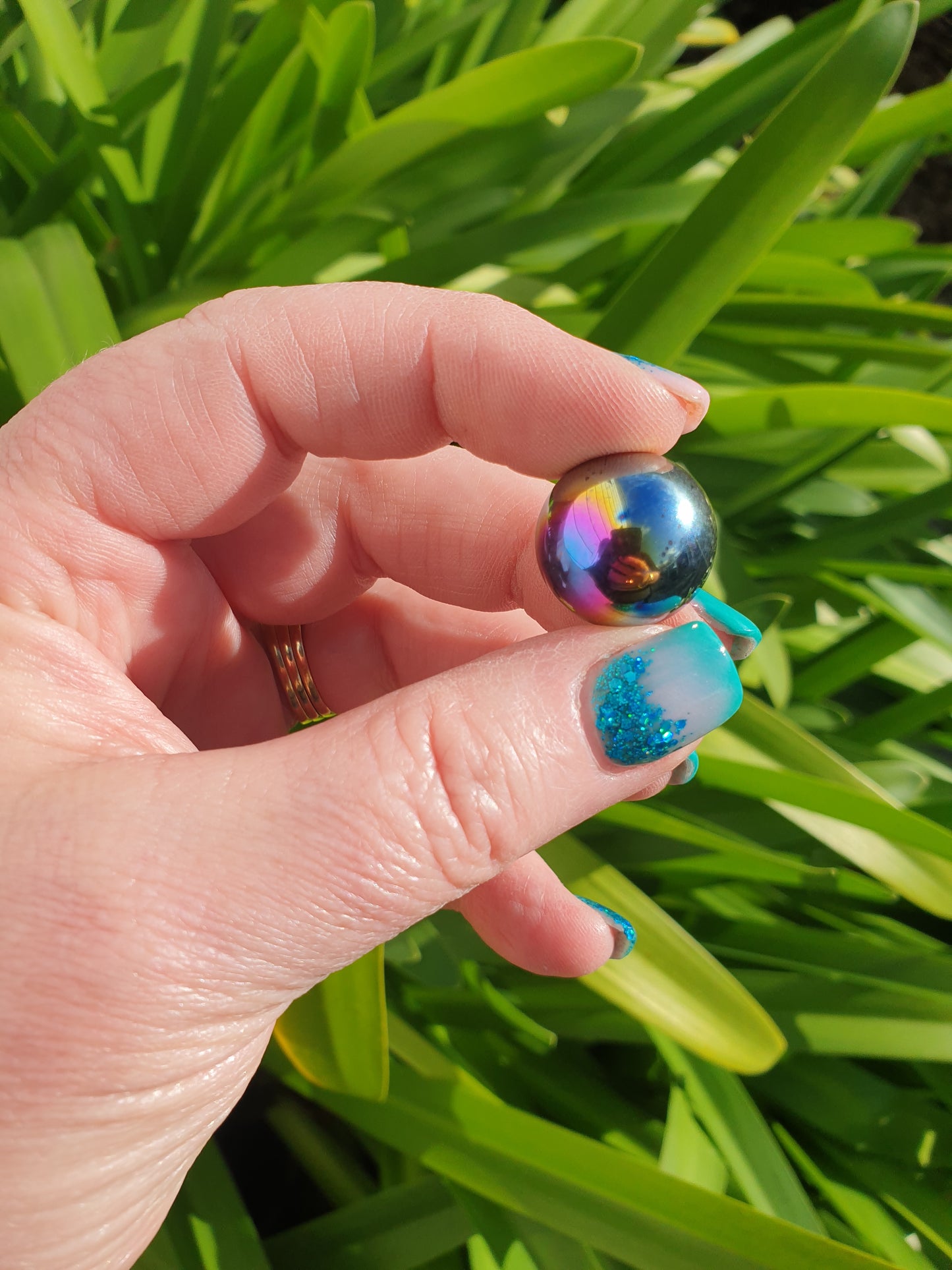 Magnetic Rainbow Hematite Sphere Small