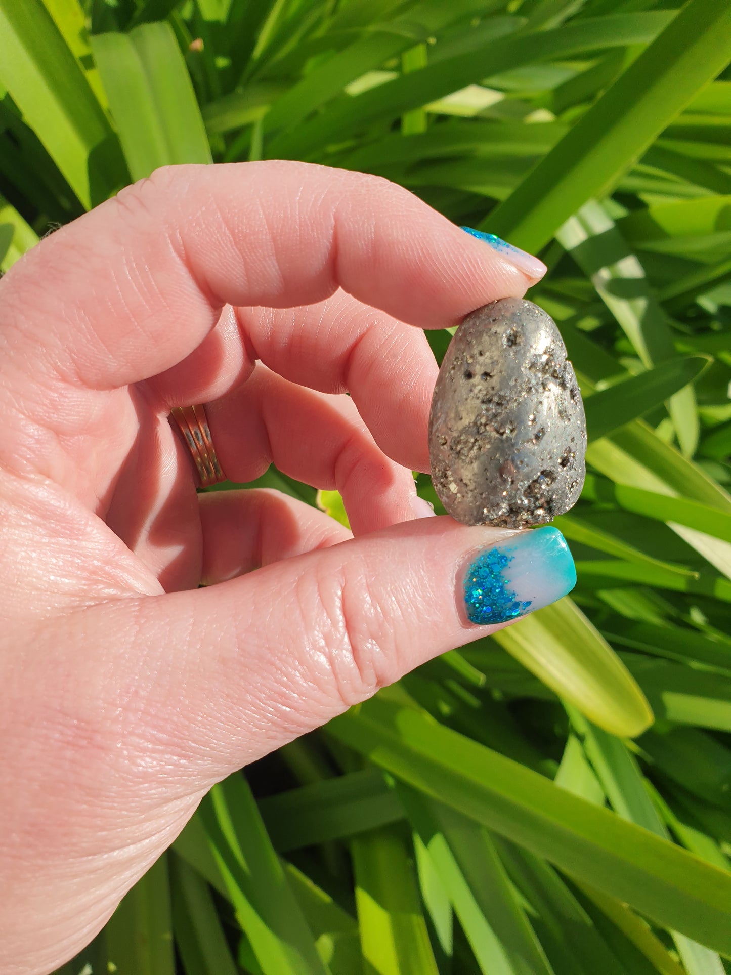 Pyrite Druze Tumbled Stone