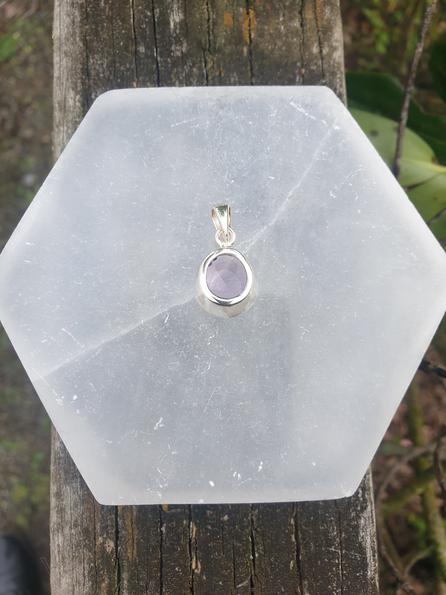 Amethyst | Rose Cut Sterling Silver Pendant G