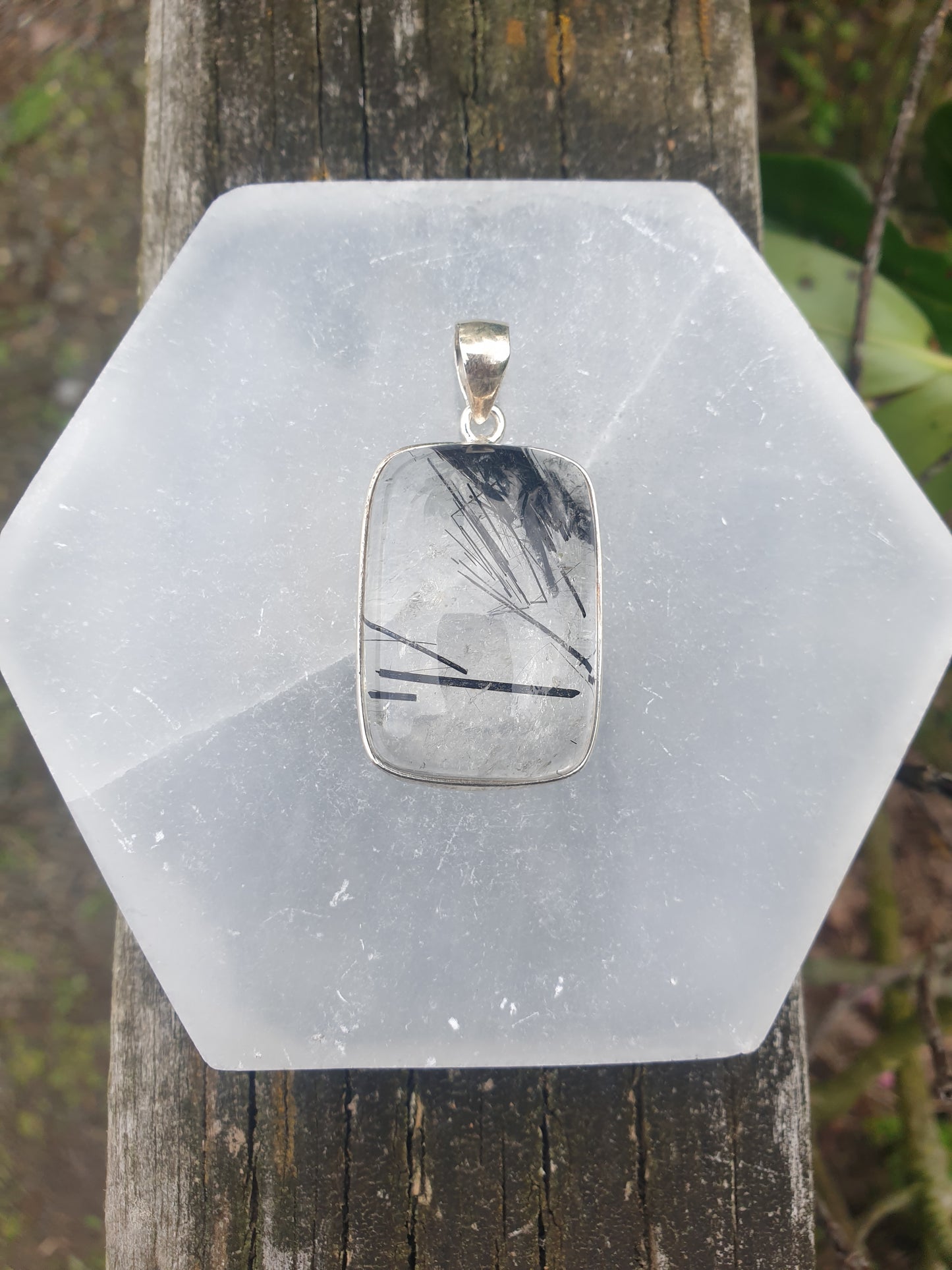 Quartz & Tourmaline | Sterling Silver Pendant A