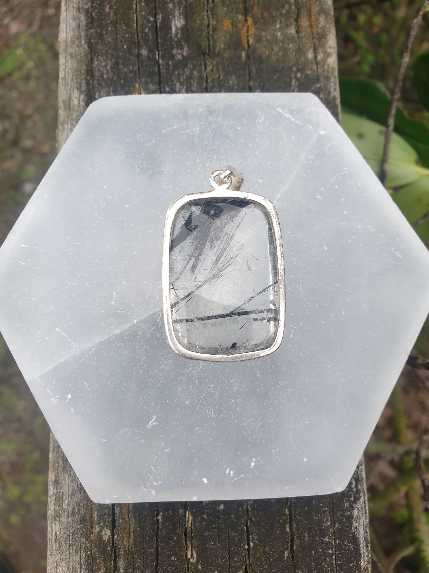 Quartz & Tourmaline | Sterling Silver Pendant A