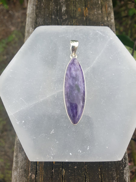 Charoite | Polished Sterling Silver Pendant C