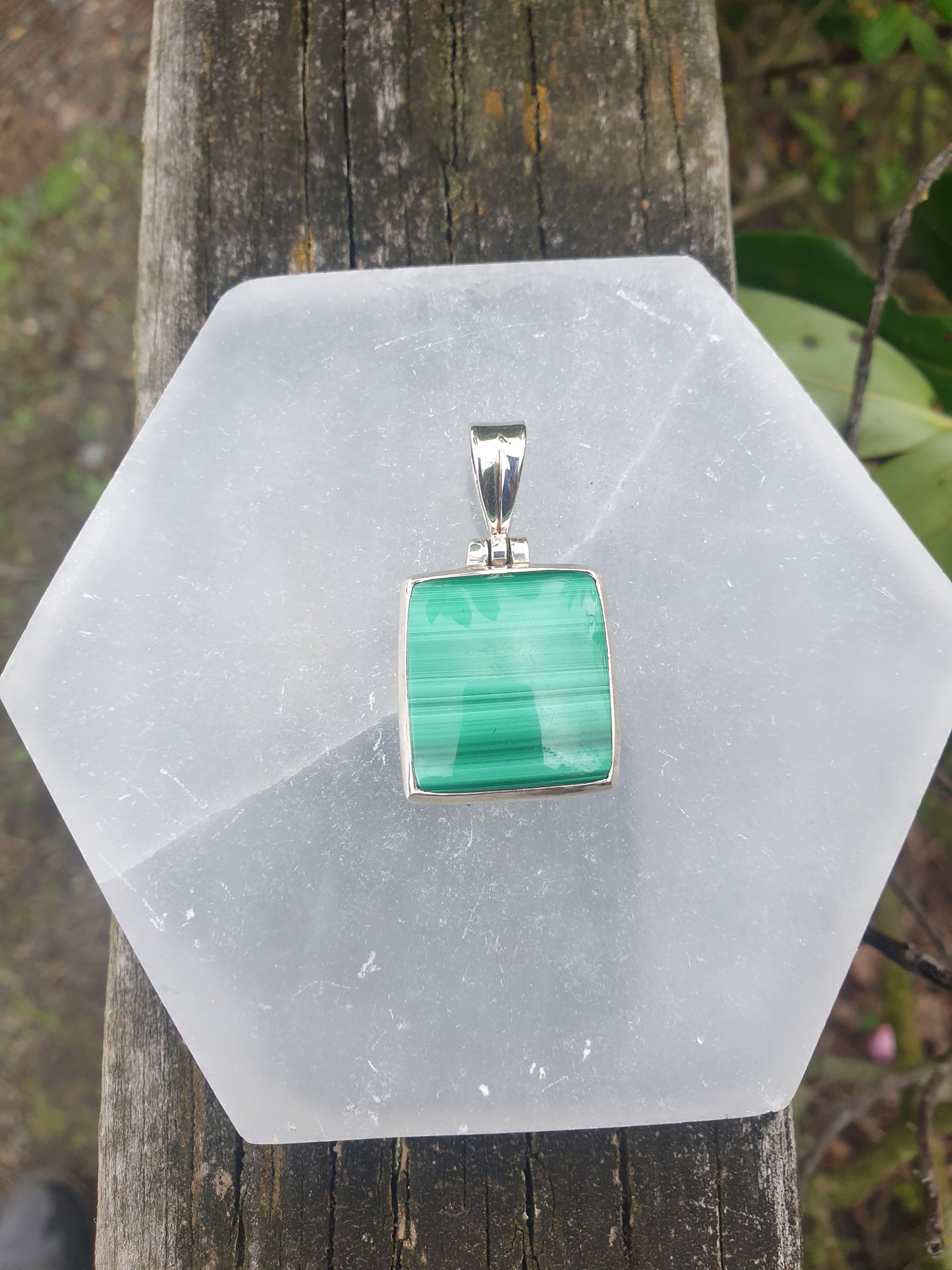 Malachite | Polished Sterling Silver Pendant A