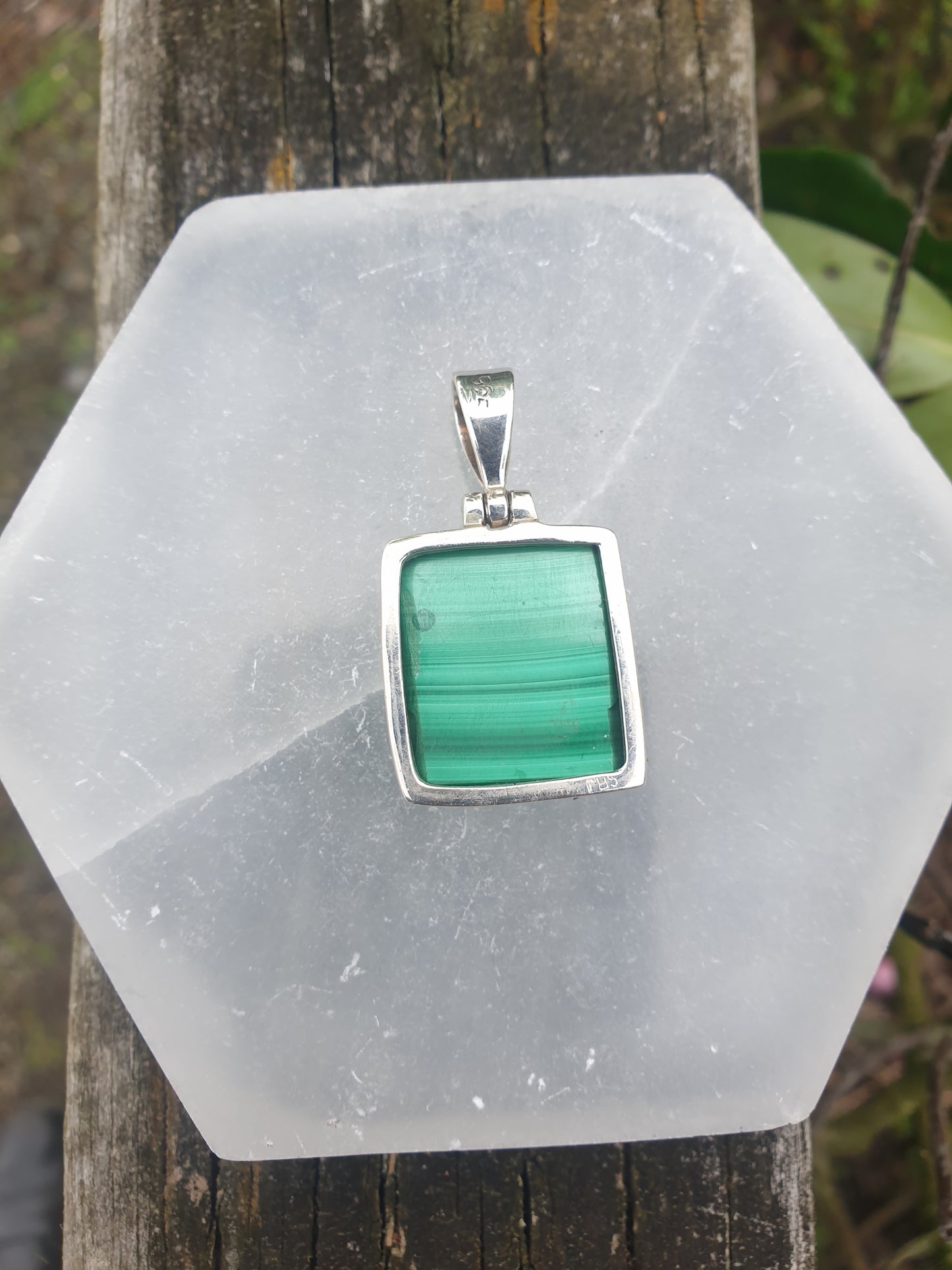 Malachite | Polished Sterling Silver Pendant A