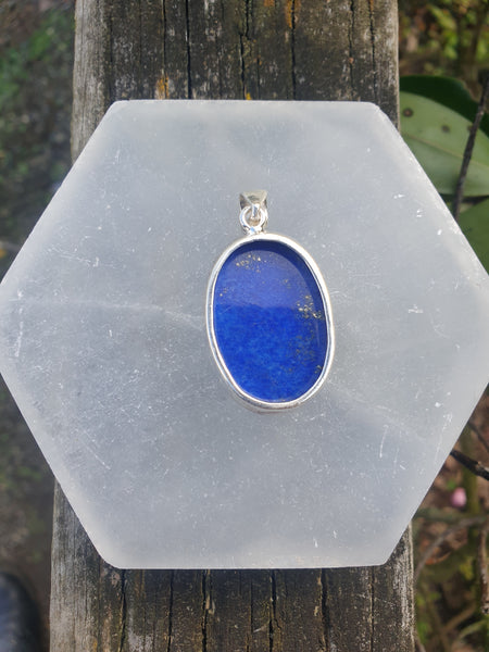 Lapis Lazuli | Polished Sterling Silver Pendant C