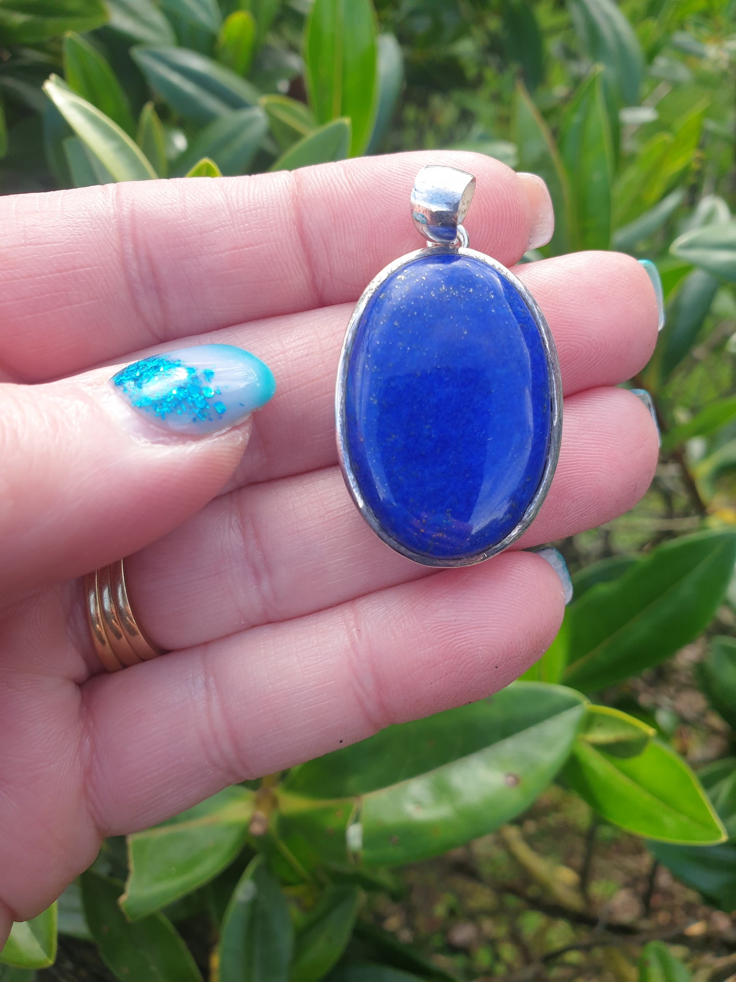 Lapis Lazuli | Polished Sterling Silver Pendant C