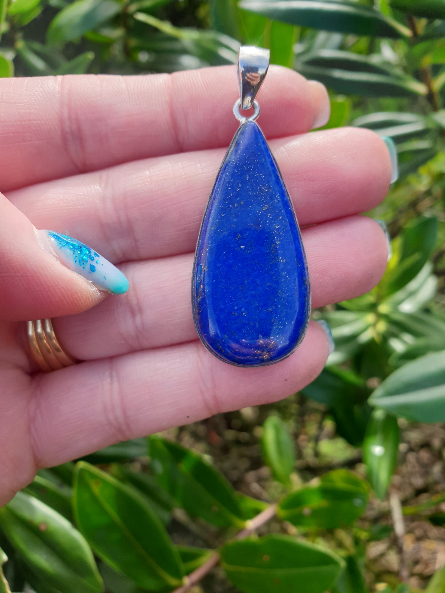 Lapis Lazuli | Polished Sterling Silver Pendant D