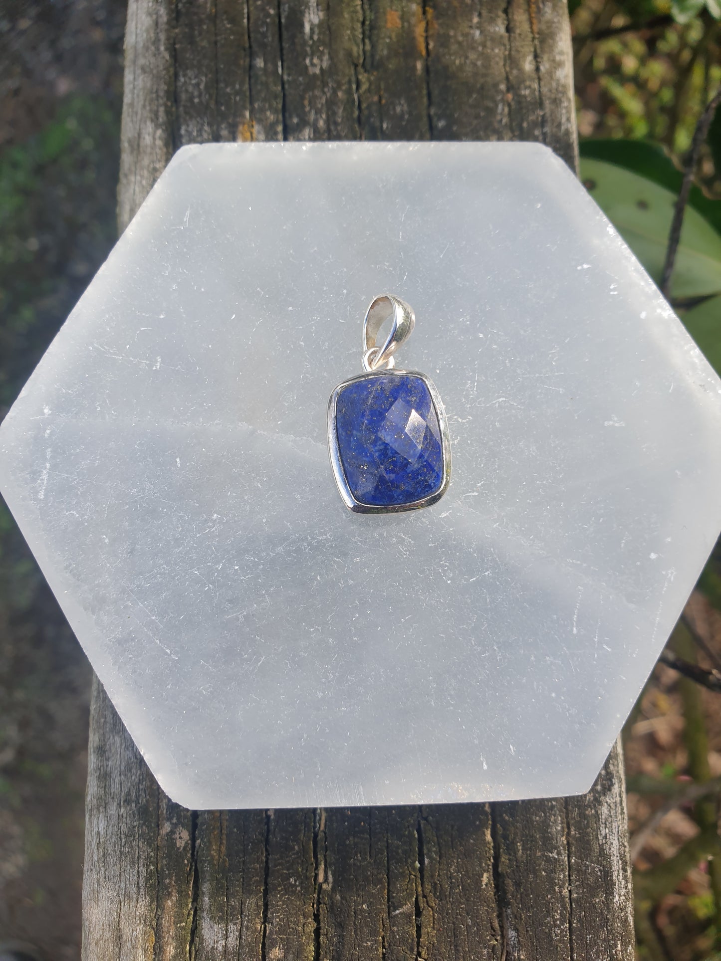 Lapis Lazuli | Rose Cut Sterling Silver Pendant F