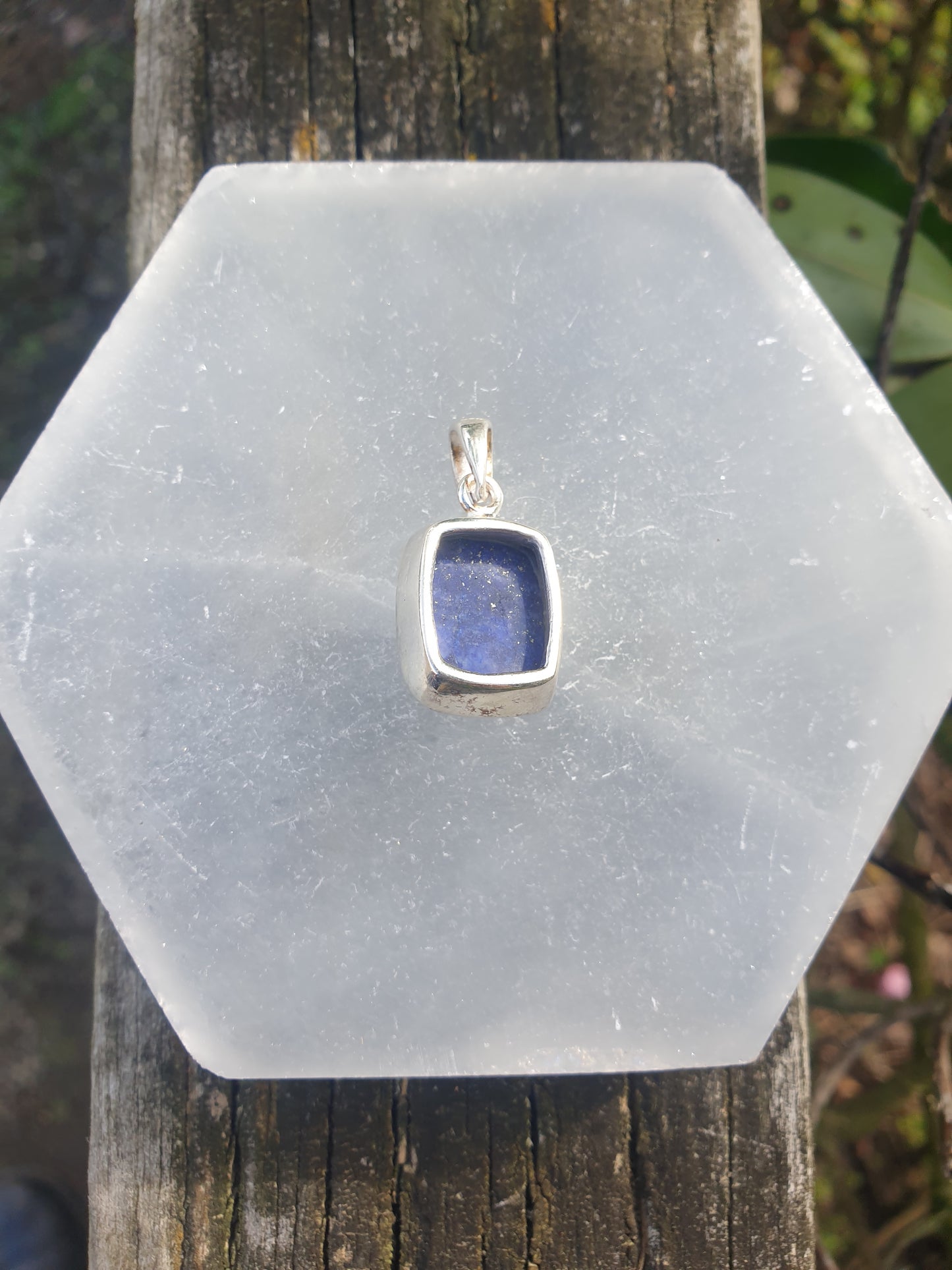 Lapis Lazuli | Rose Cut Sterling Silver Pendant F