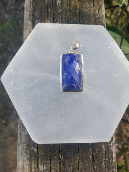 Lapis Lazuli | Rose Cut Sterling Silver Pendant H