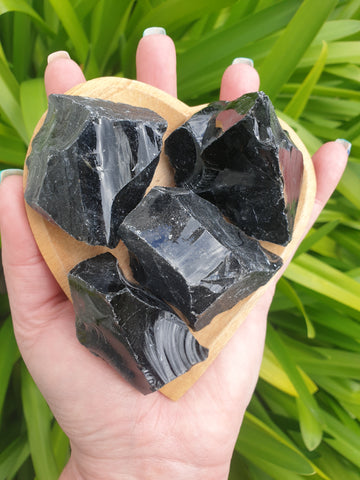 Black Obsidian Rough Piece Medium