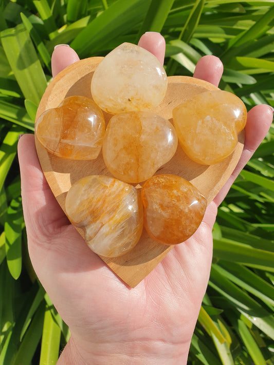 Golden Healer Quartz Heart Small