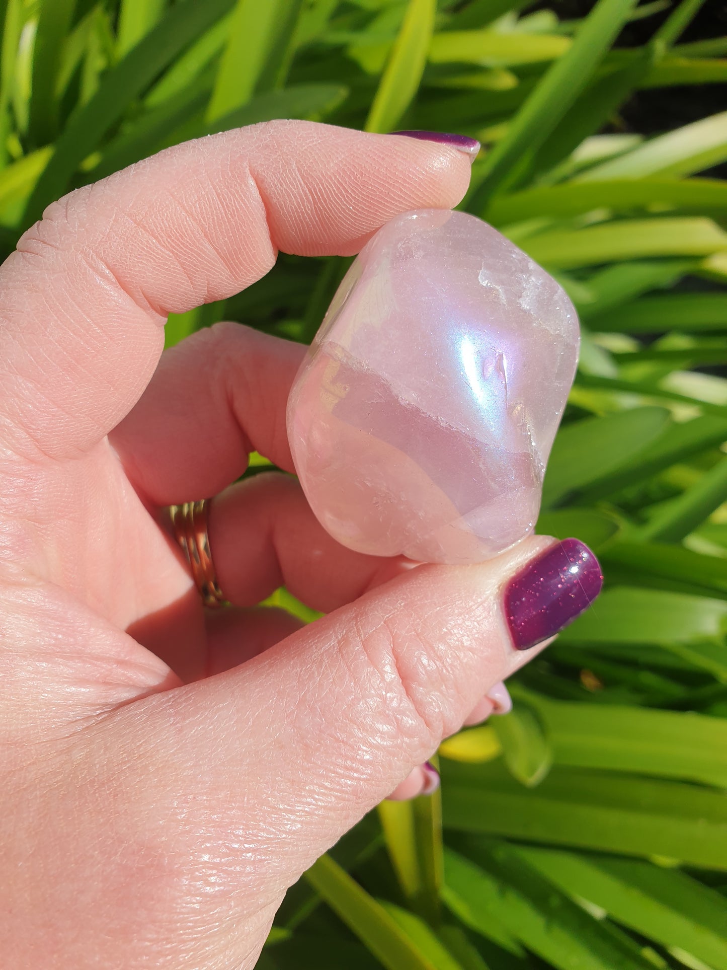 Rose Aura Tumbled Stone Large