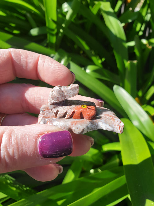 Scorpion on a Leaf Soapstone Animal