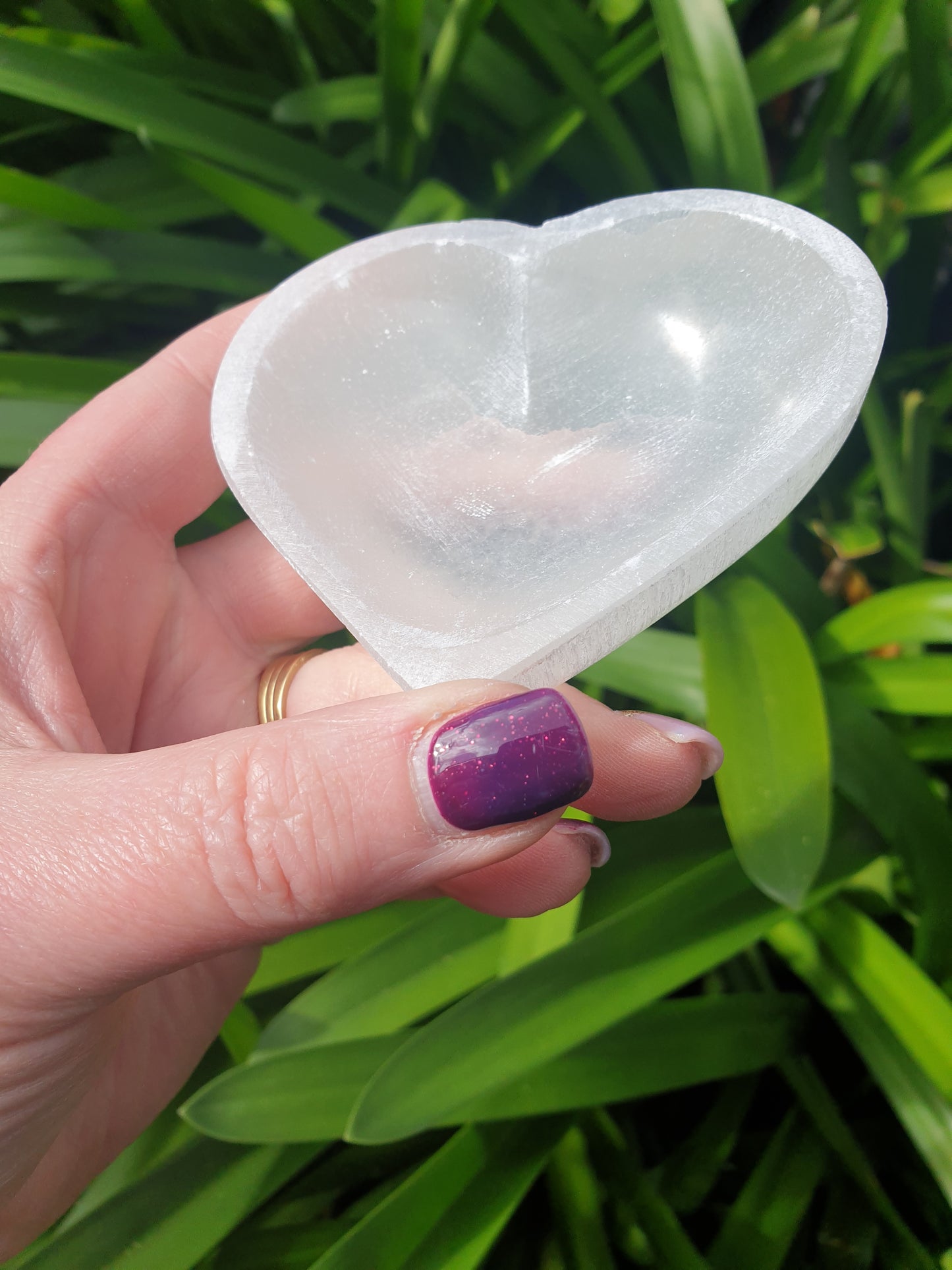 Selenite Heart Charging Bowl Small