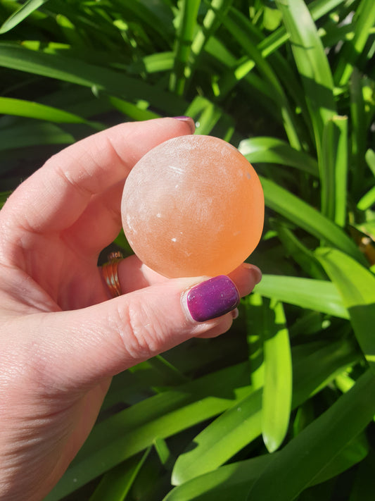 Orange Selenite Sphere Small