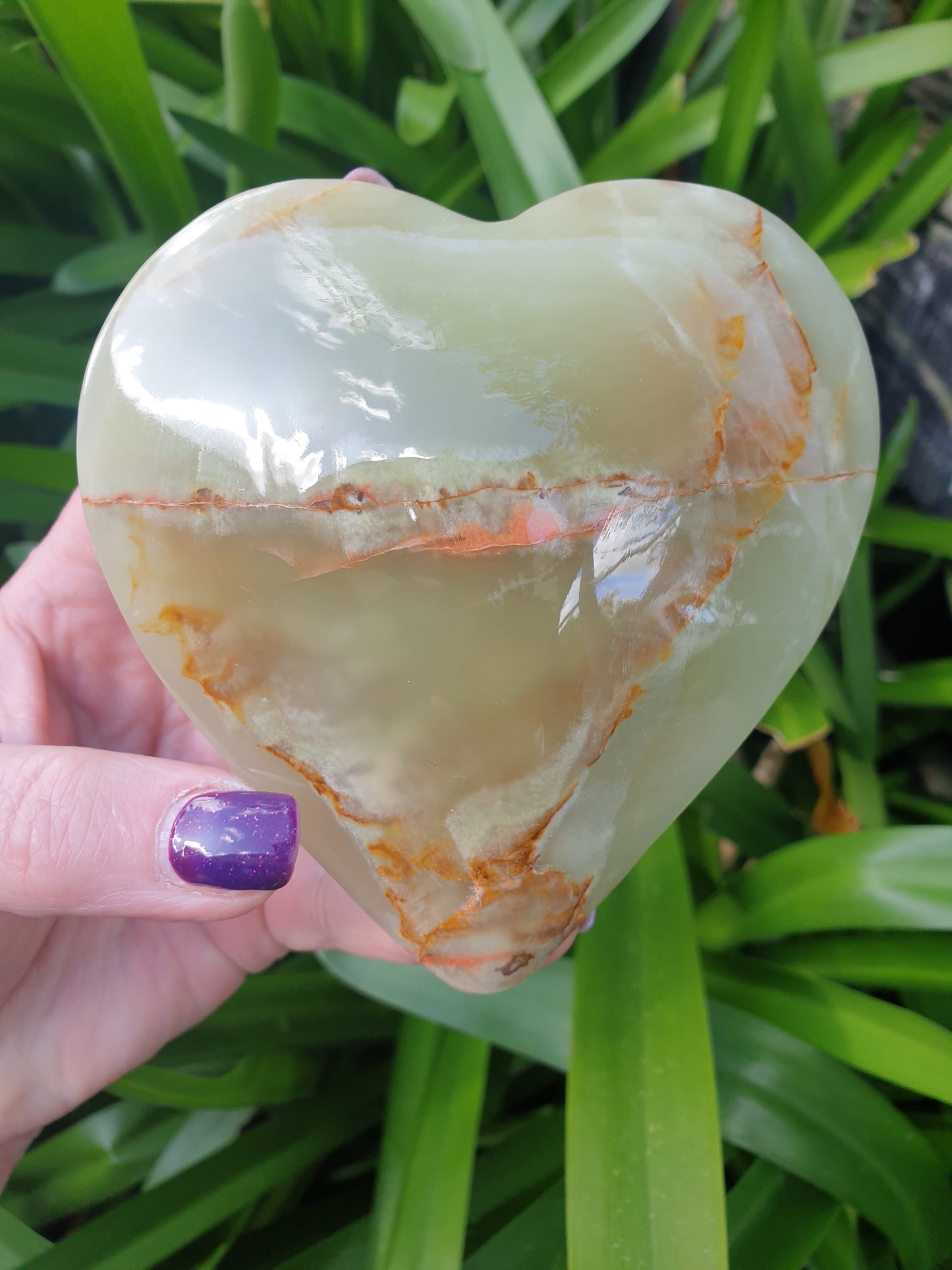 Banded Calcite Heart Large A