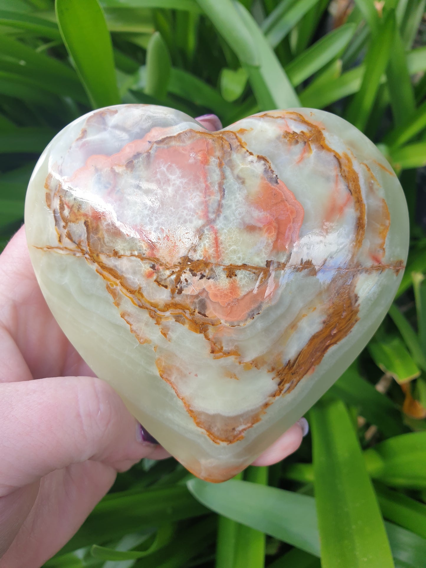 Banded Calcite Heart Large A