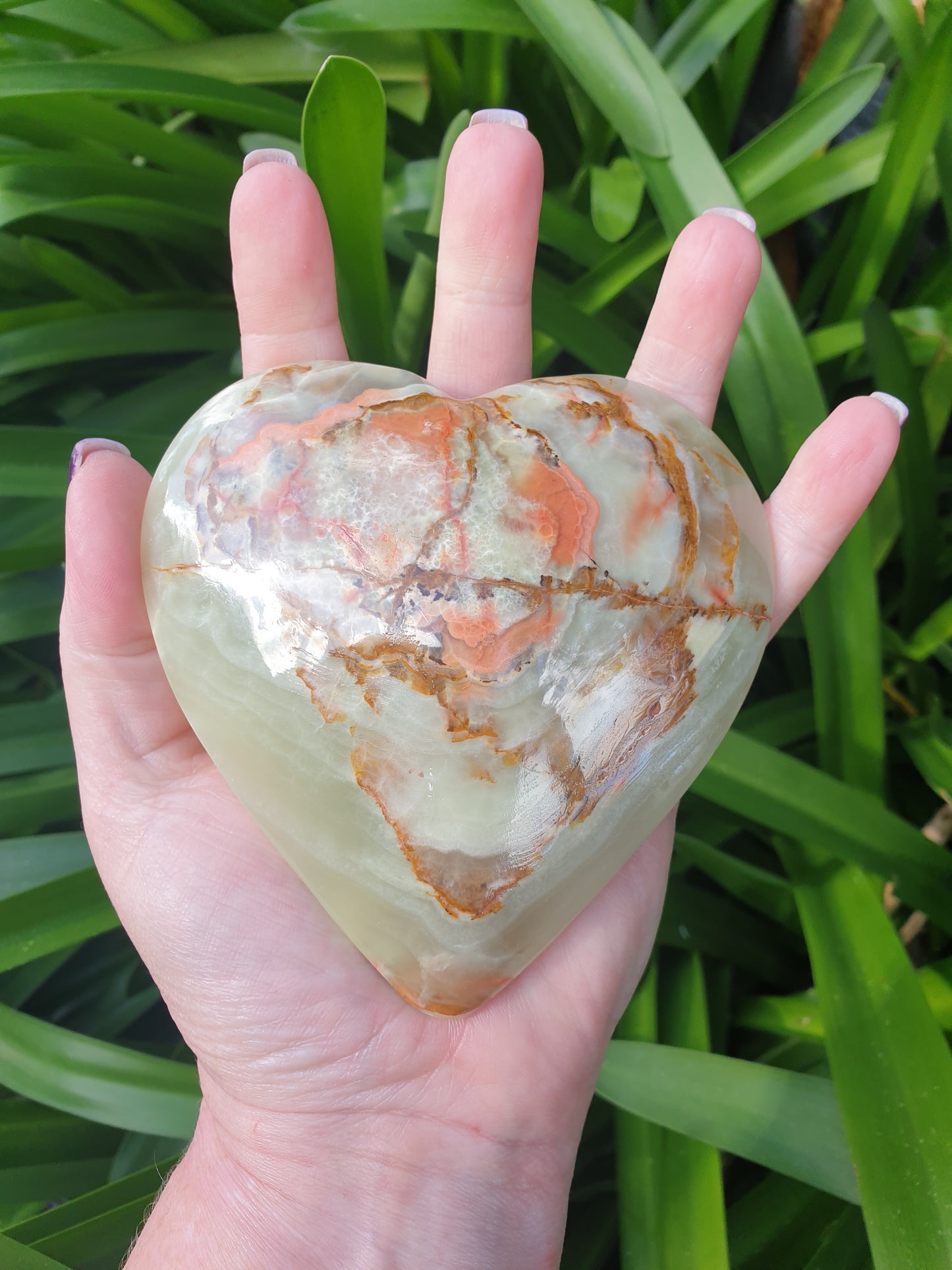 Banded Calcite Heart Large A