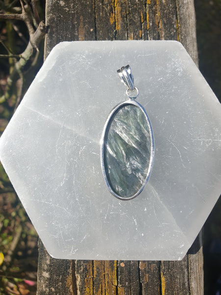 Seraphinite | Polished Sterling Silver Pendant A