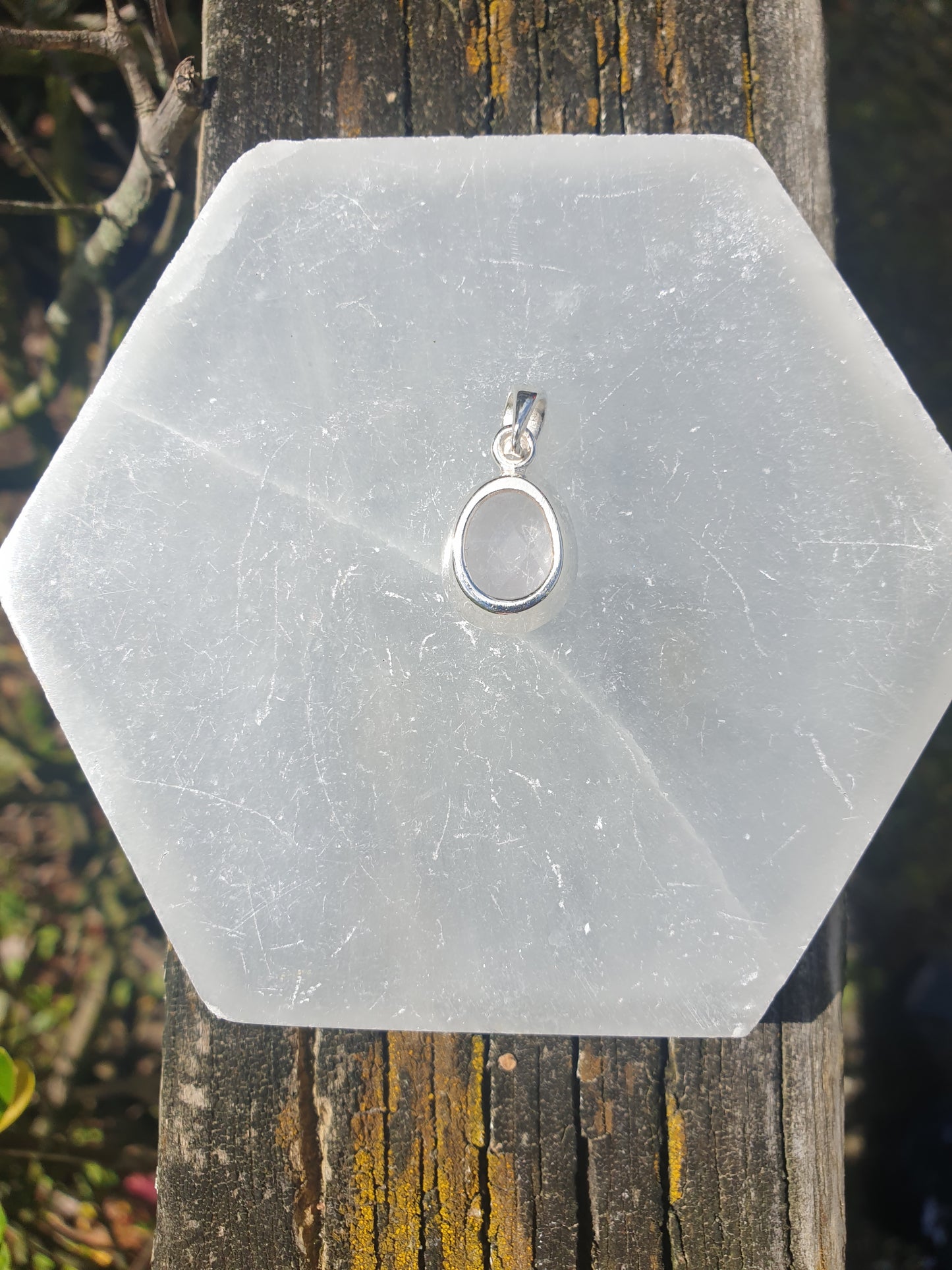 Rose Quartz | Faceted Sterling Silver Pendant B