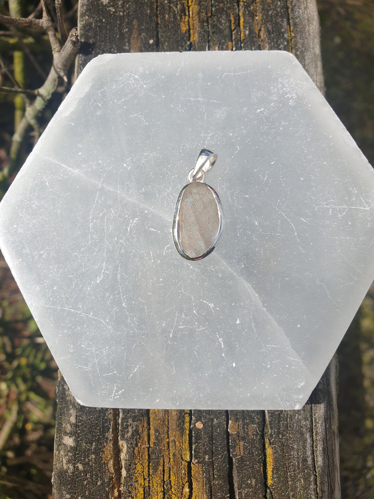 Labradorite | Rose Cut Sterling Silver Pendant F