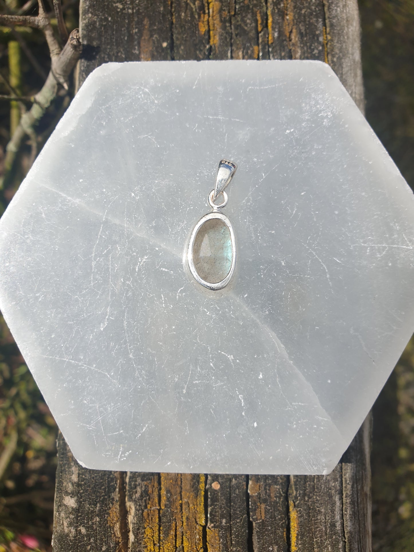 Labradorite | Rose Cut Sterling Silver Pendant F