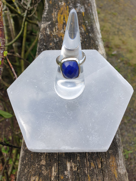 Lapis Lazuli | Rose Cut Adjustable Sterling Silver Ring D