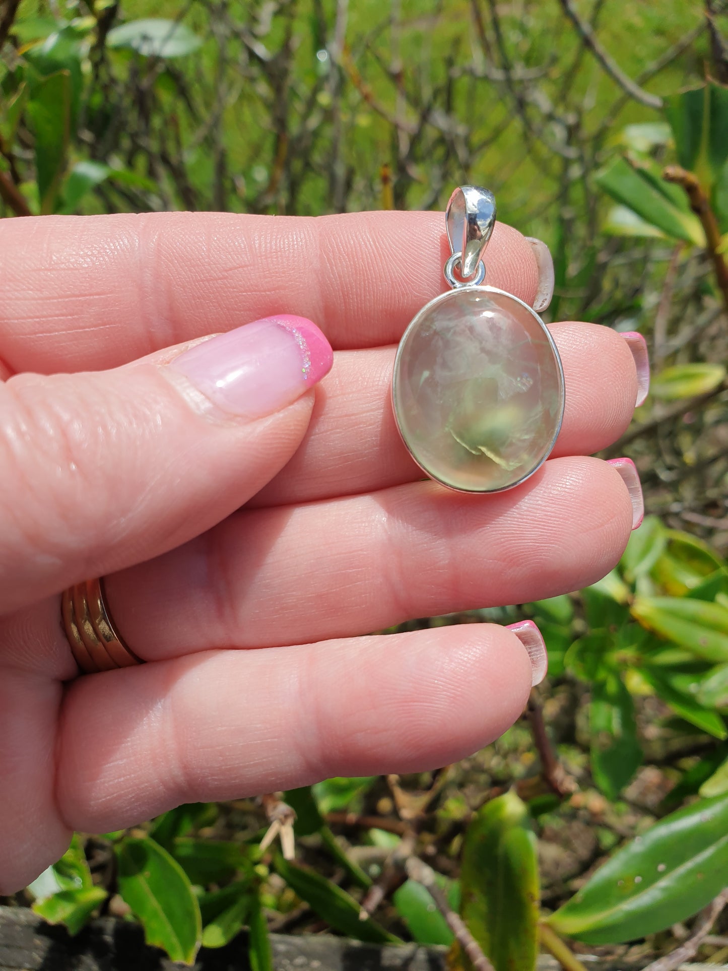 Prehnite | Polished Sterling Silver Pendant G