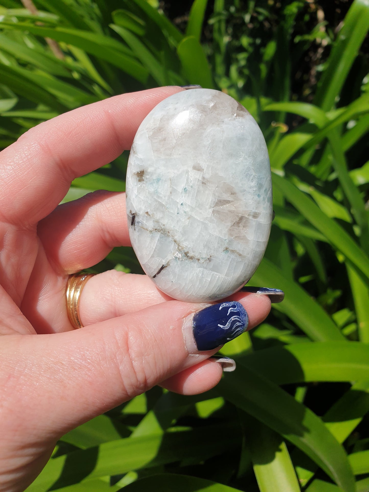 Rainbow Moonstone Palm Stone B