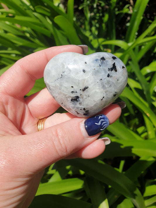 Rainbow Moonstone Heart E