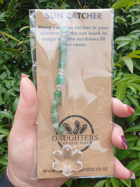 Green Aventurine | Snowflake Sun Catcher