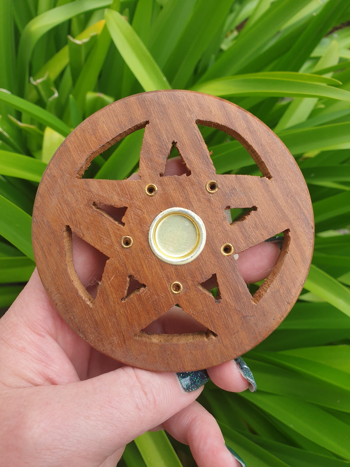 Pentagram Wooden Incense Holder