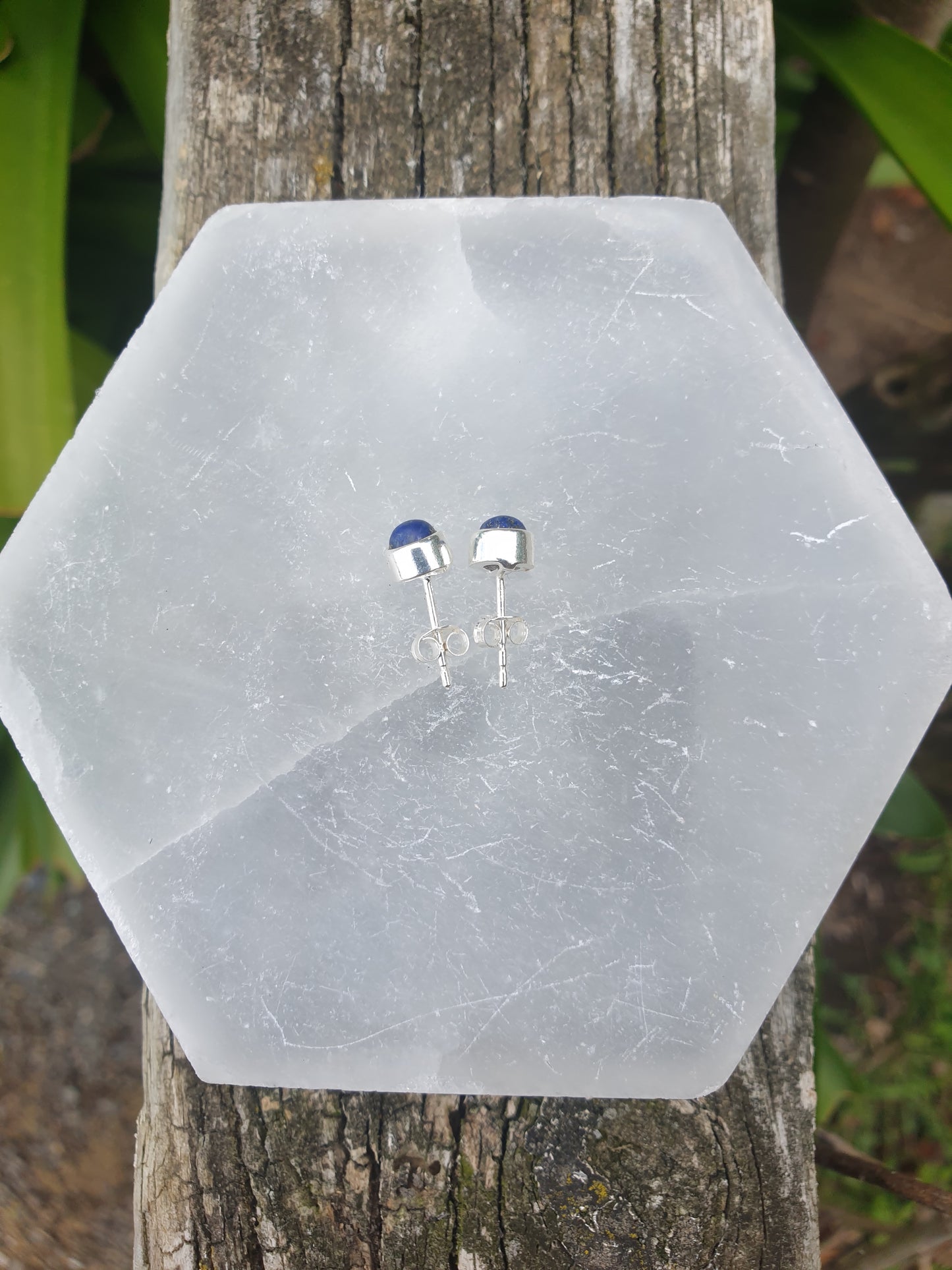 Lapis Lazuli | Polished Sterling Silver Stud Earrings 5mm