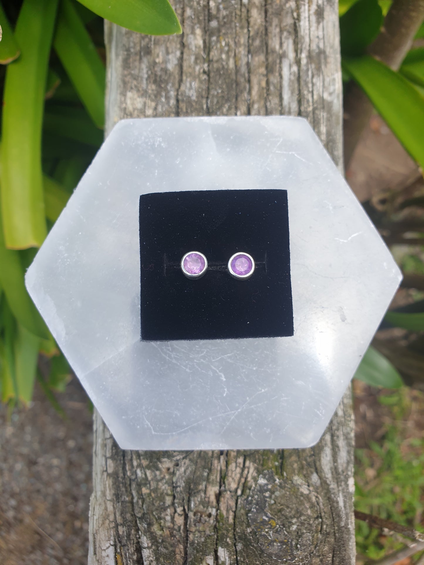 Amethyst | Faceted Sterling Silver Stud Earrings 5mm