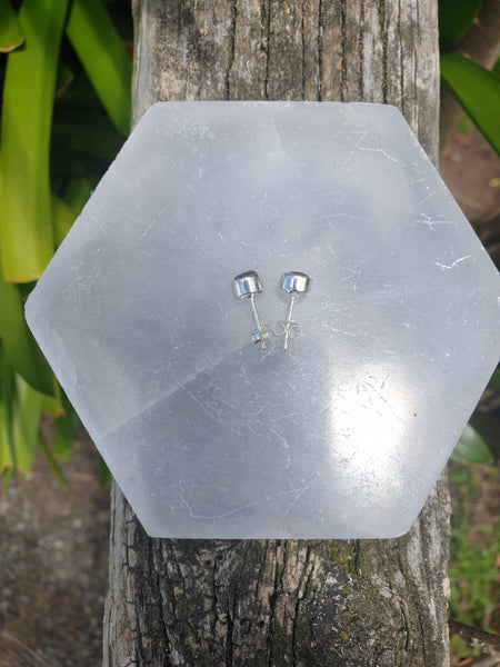 Labradorite | Faceted Sterling Silver Stud Earrings 5mm