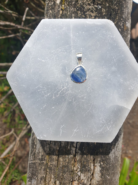 Blue Kyanite | Polished Sterling Silver Pendant C