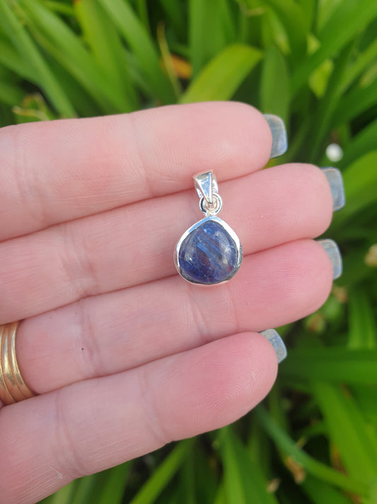 Blue Kyanite | Polished Sterling Silver Pendant C