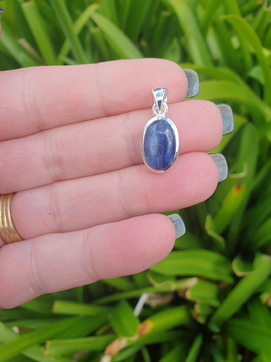 Blue Kyanite | Polished Sterling Silver Pendant D