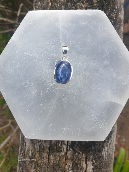 Blue Kyanite | Polished Sterling Silver Pendant E